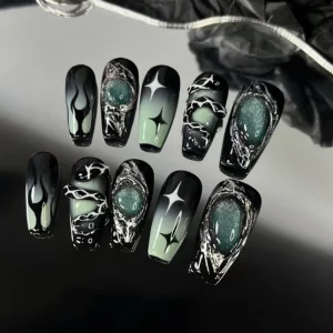 Halloween Dark Star Nails