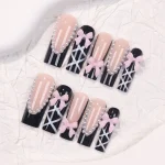 Black Butterfly  Long Nails