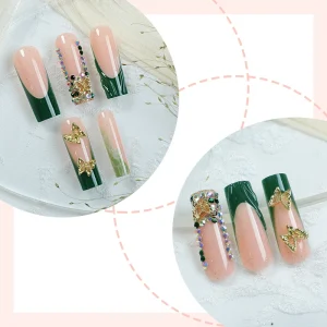 Green Butterfly Premium Mirror Nail