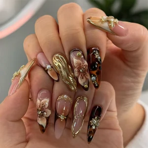 Three-dimensional carved Gothic style Nails